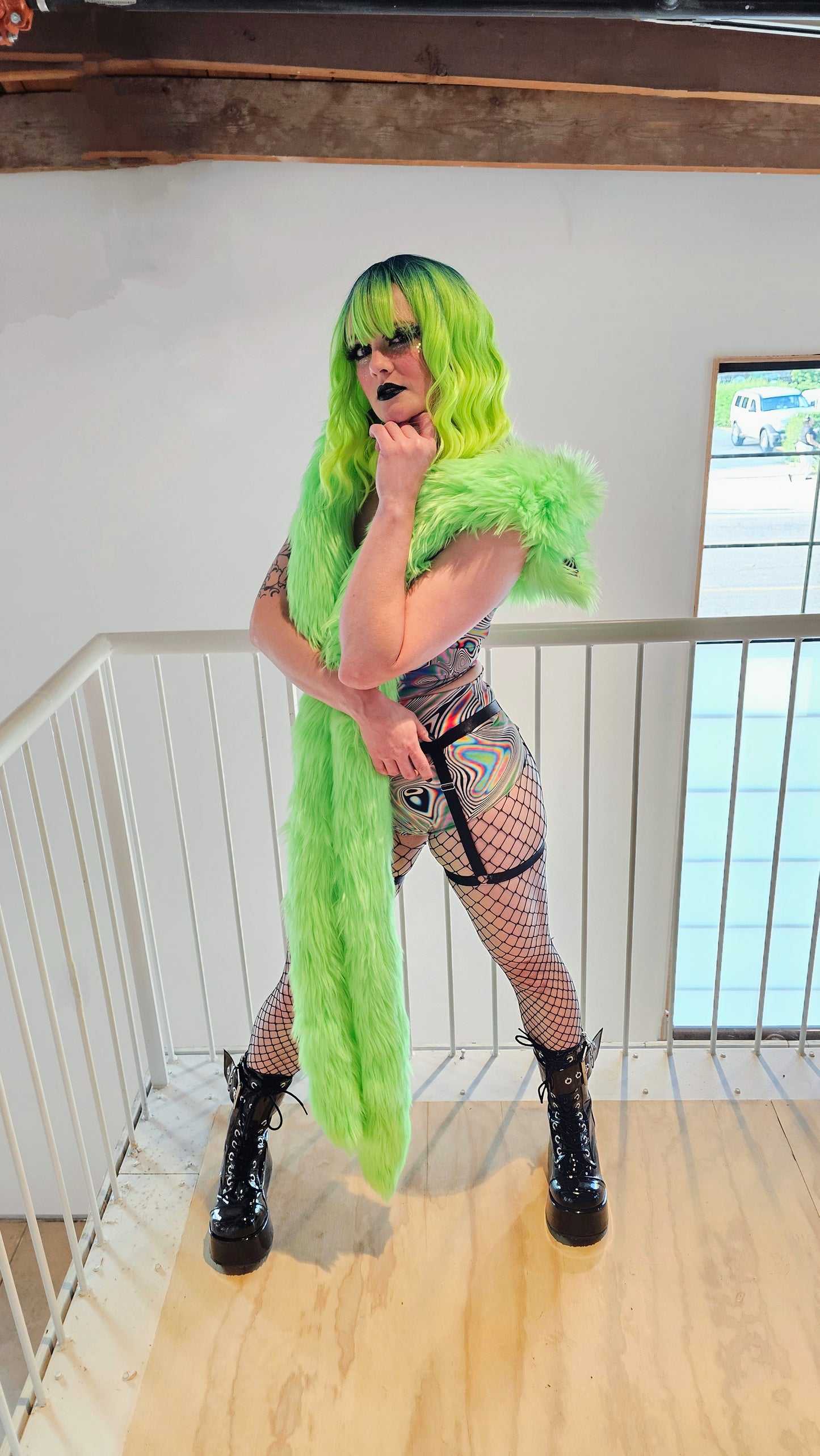 UV Green Tentacle Hood with LEDs (Sample)