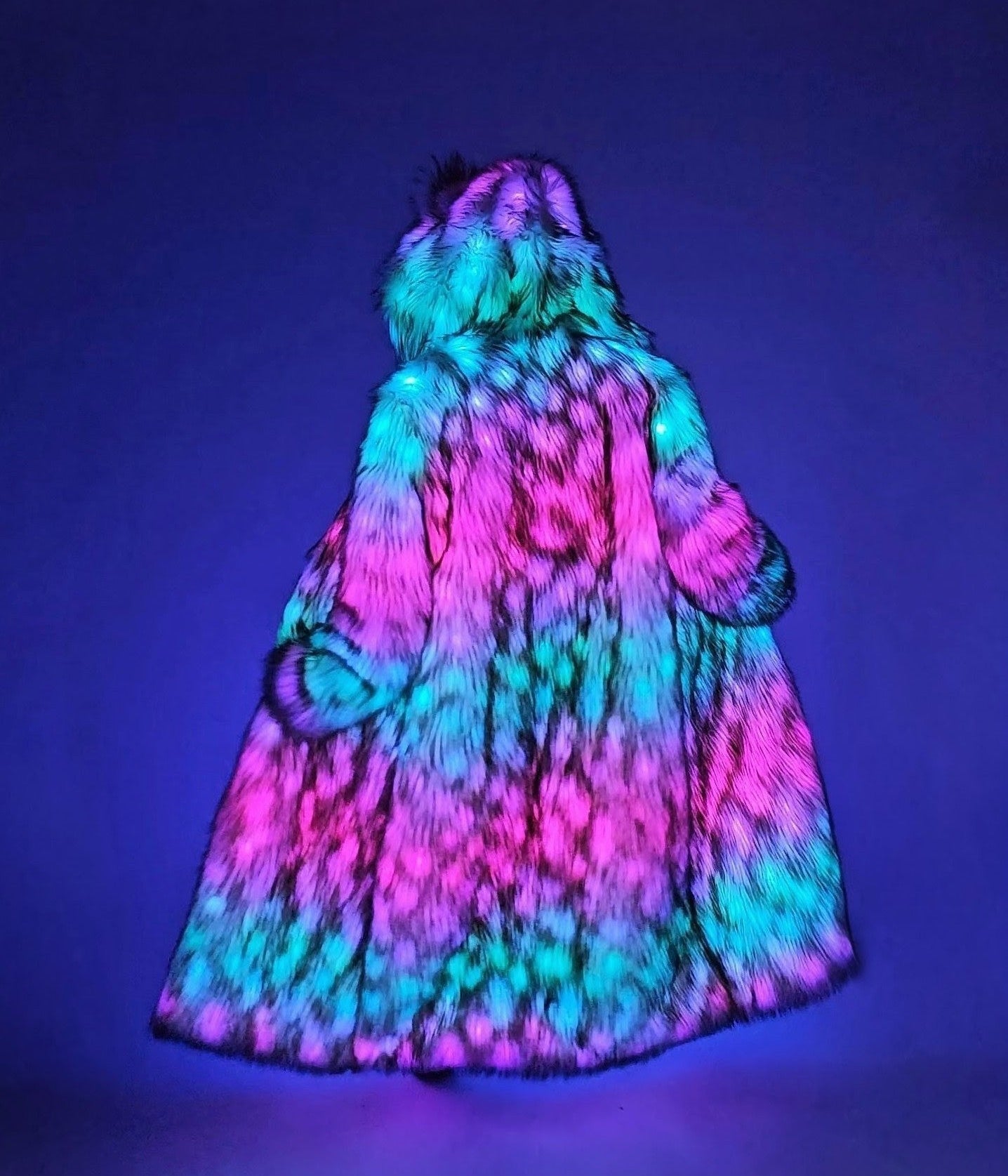 Full length LED coat with Psychedelic Lining | Masc L (Sample)