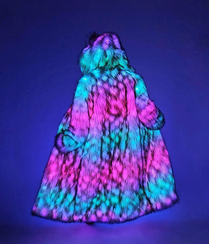 Full length LED coat with Psychedelic Lining | Masc L (Sample)