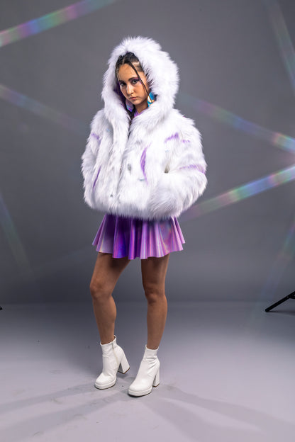 White Galaxy LED Coat | Fem Small (Sample)
