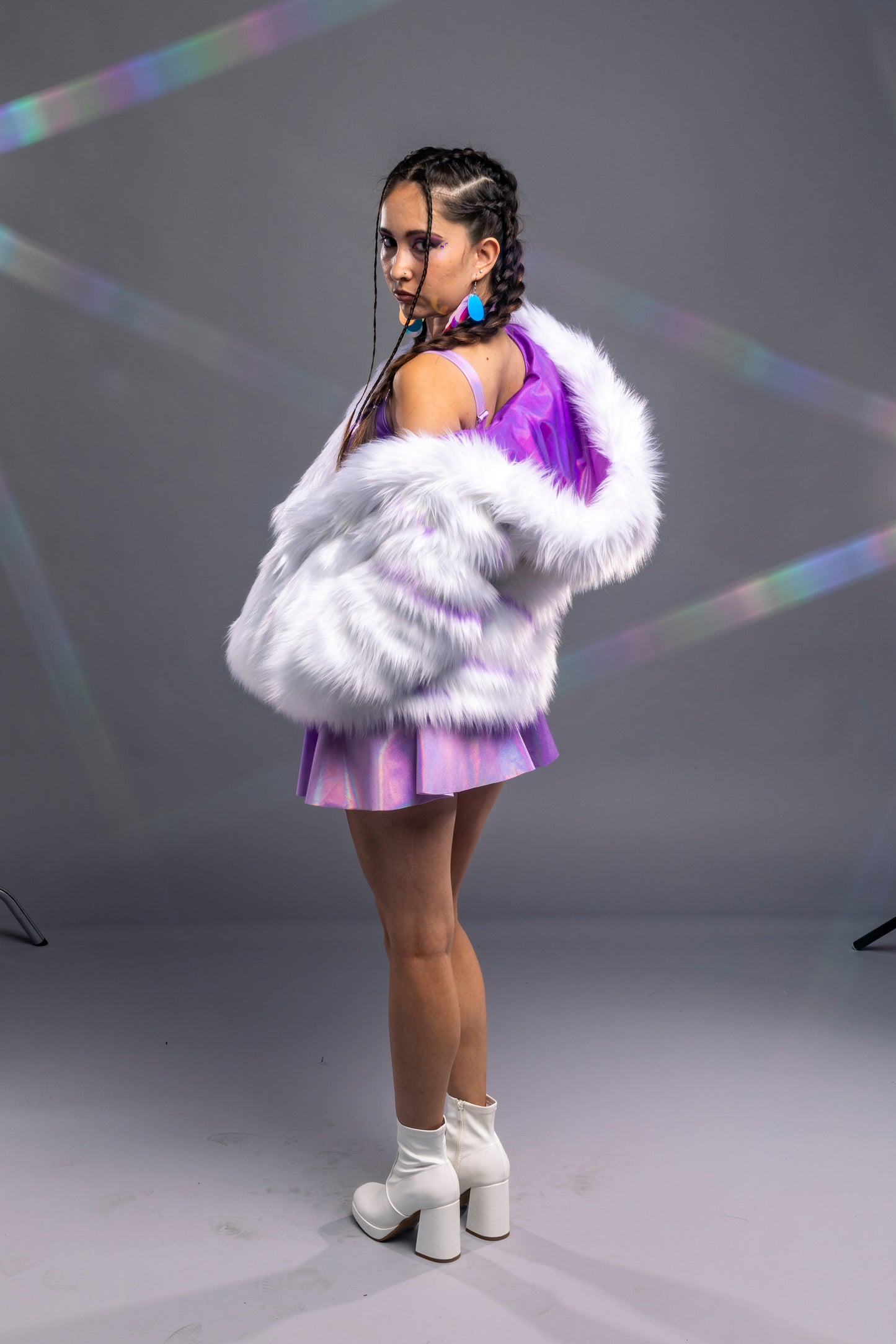 White Galaxy LED Coat | Fem Small (Sample)