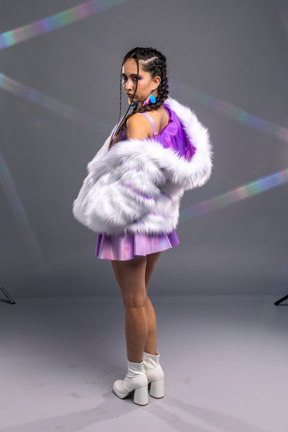 White Galaxy LED Coat | Fem Small (Sample)