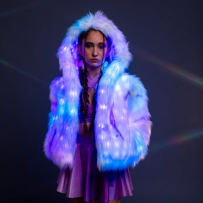 White Galaxy LED Coat | Fem Small (Sample)