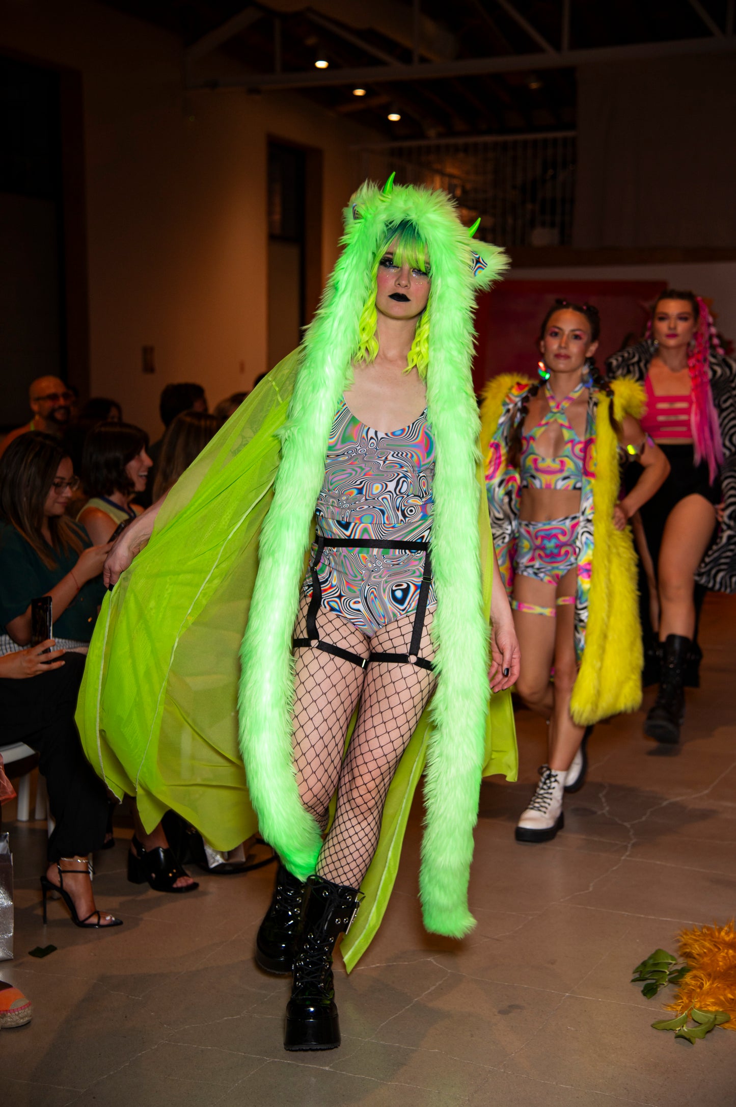 UV Green Tentacle Hood with LEDs (Sample)