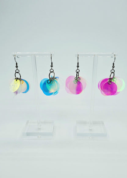 2 sets of iridescent sequin earrings