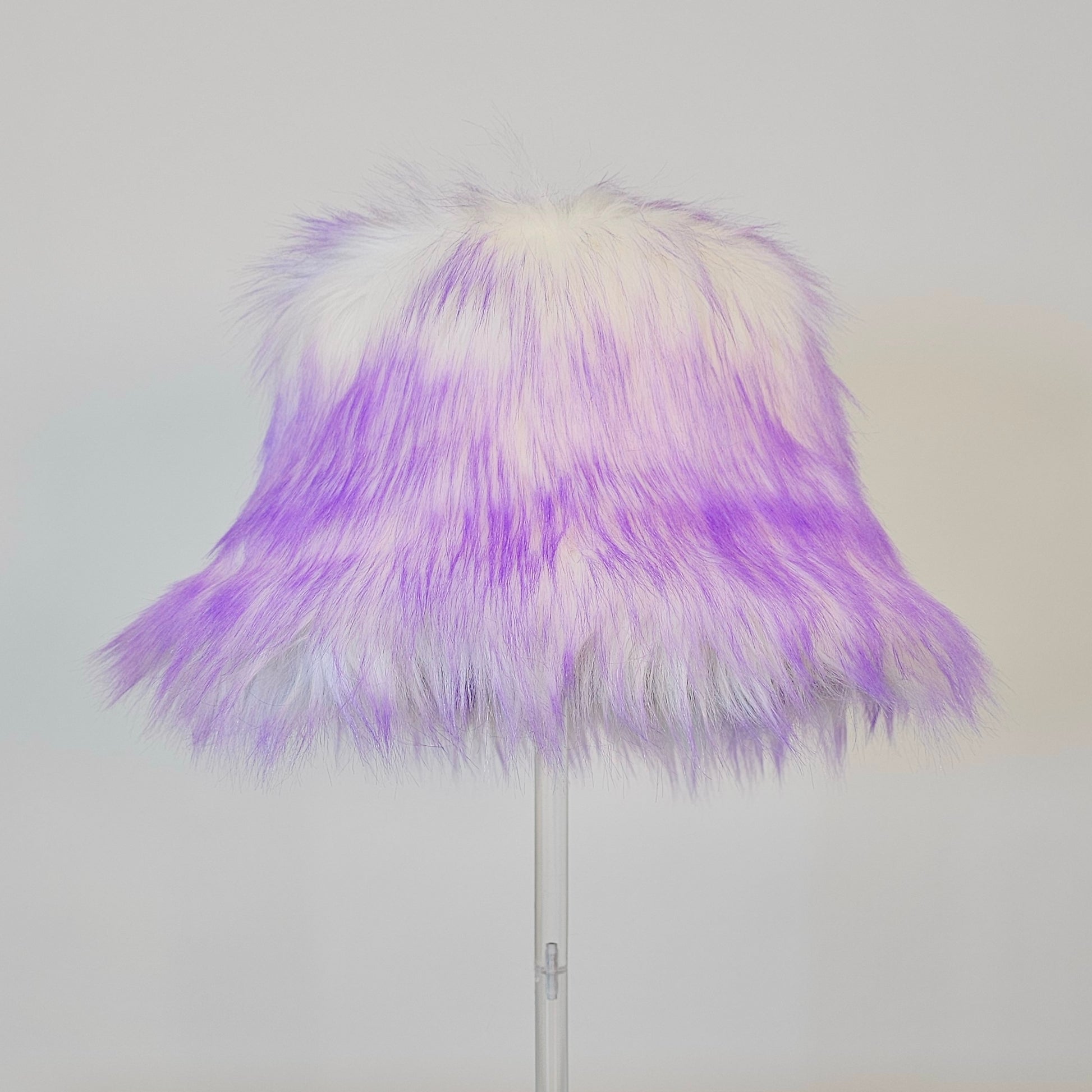 Lavender faux fur bucket hat
