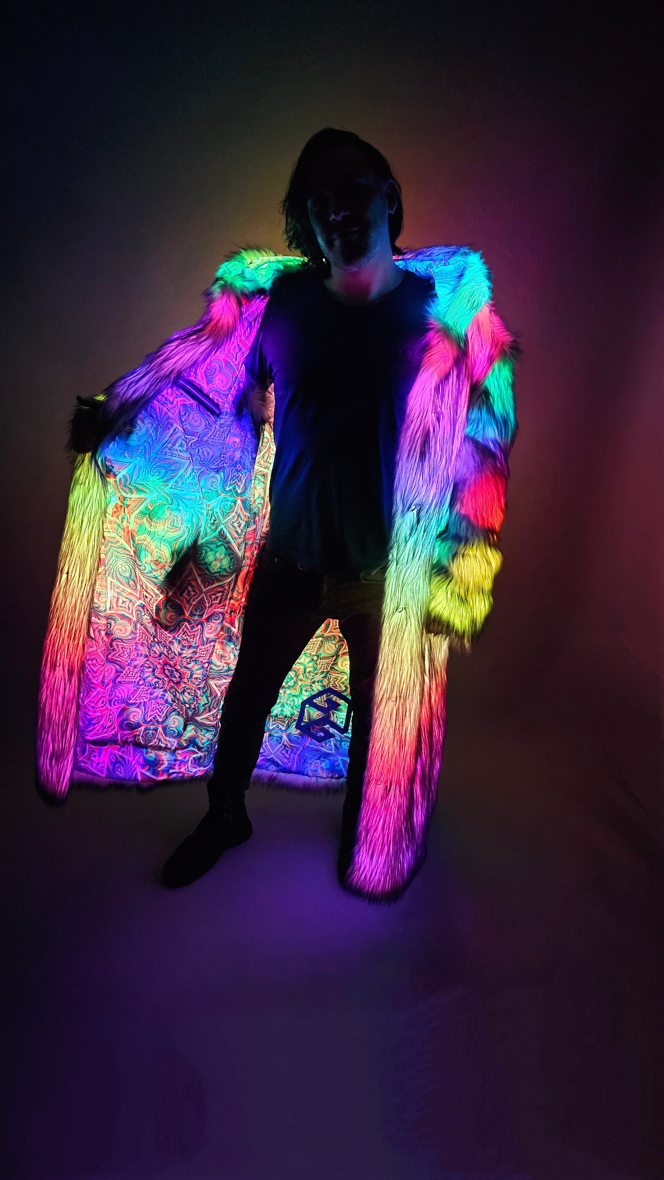 Faux fur led coat hotsell