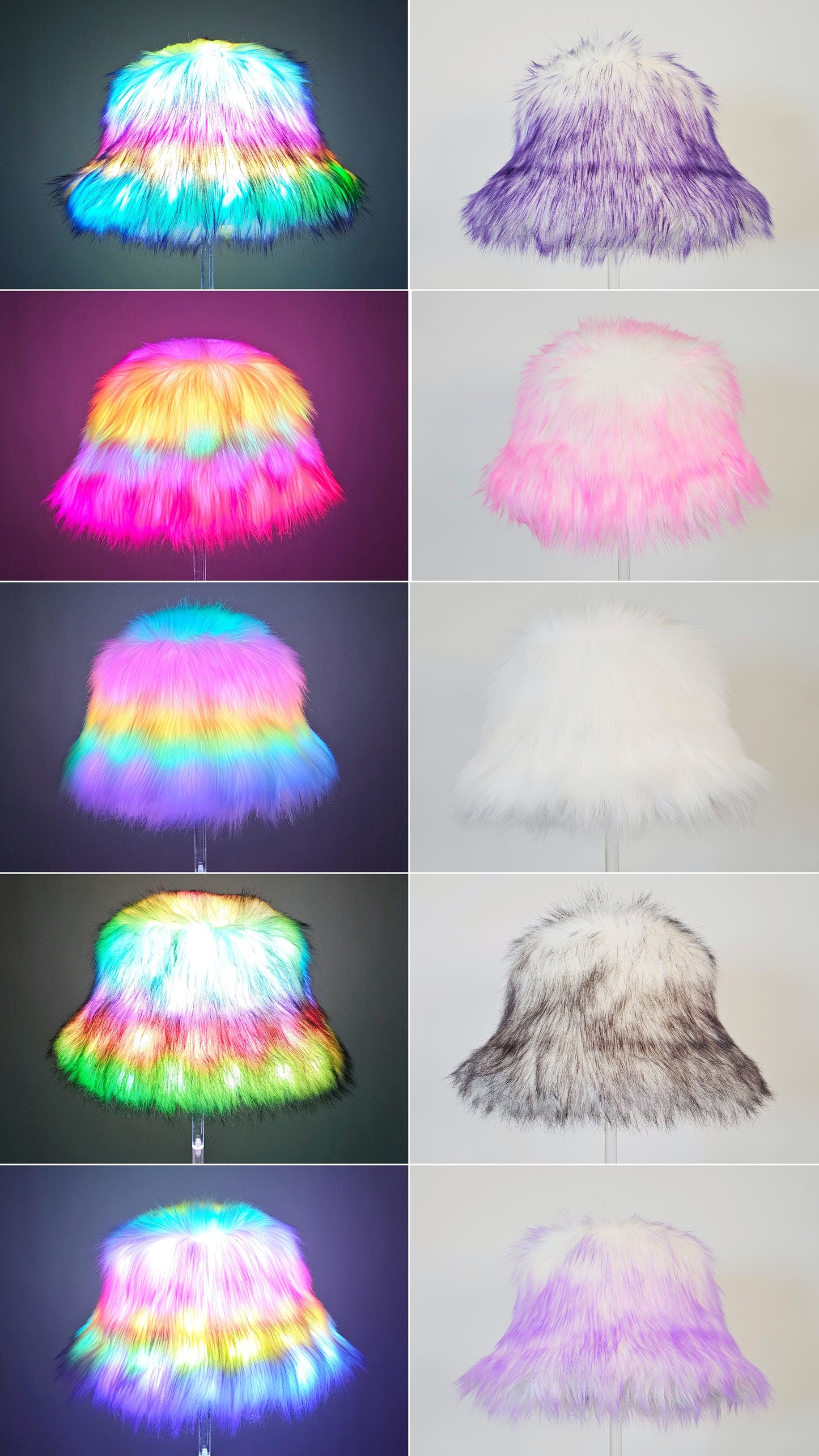 LED Faux Fur Bucket Hat (RTS)