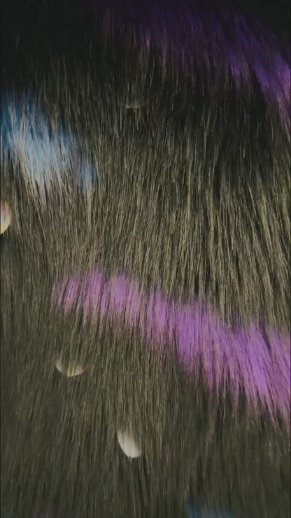 Black Galaxy Faux Fur Coat (Sample)